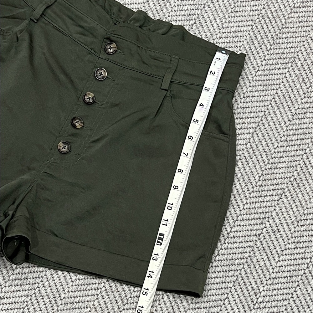 Express Olive High-Waist Button-Front Shorts - image 6